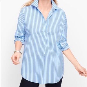 Talbots Wrinkle Resistant Striped Collared Shirt